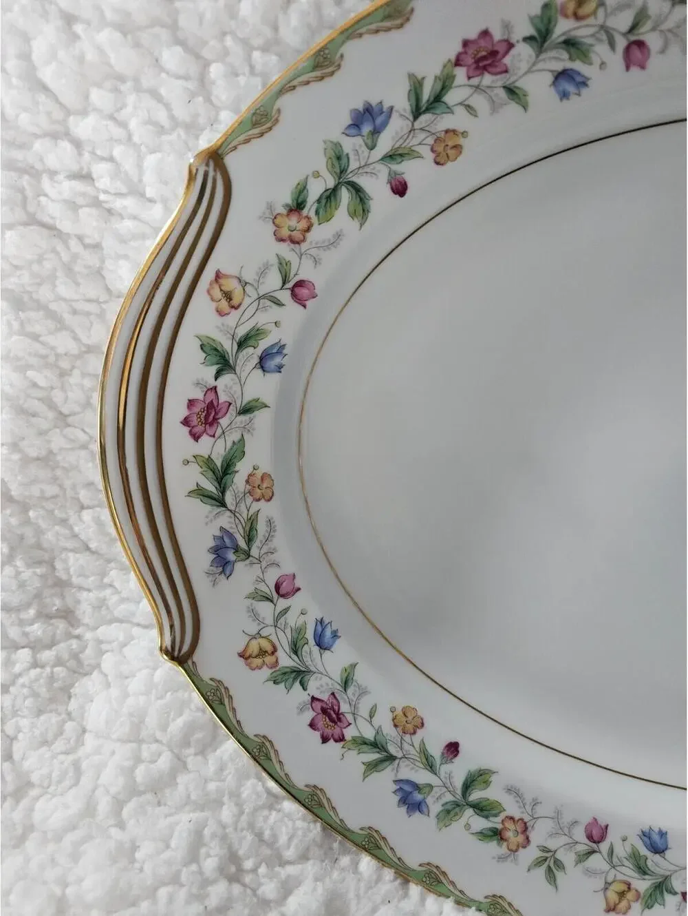 Vintage Noritake Elmhurst Platter Oval Floral Ceramic Porcelain Gold Trim 16.5" - Picture 2 of 13